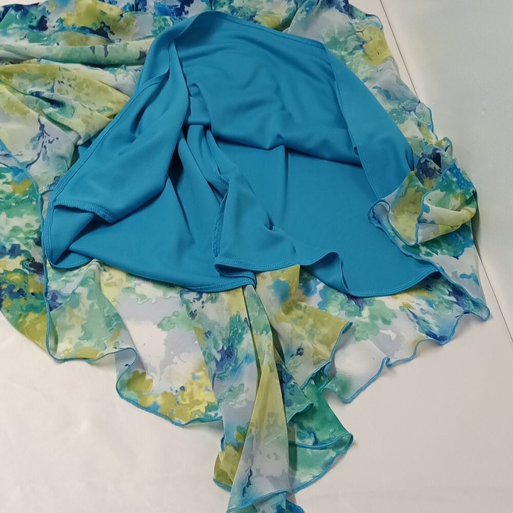 R & K asymmetrical sleeveless keyhole turquoises Midi Dress Sz 8 (M) NWT. summer - Picture 11 of 14